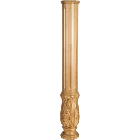 HARDWARE RESOURCES 5"Dx35"H Cherry Acanthus Fireplace Column FP1-CH